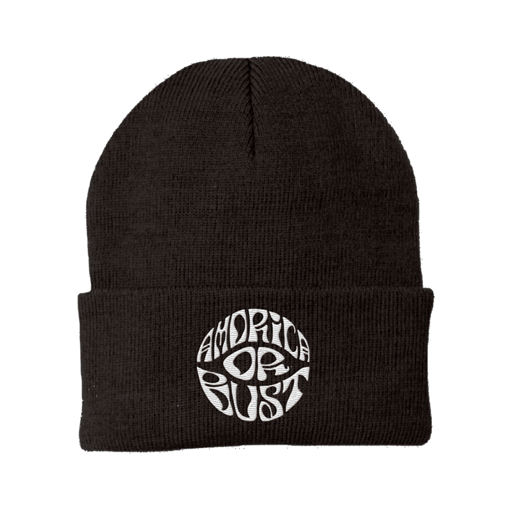 Amorica Or Bust Black Beanie Back