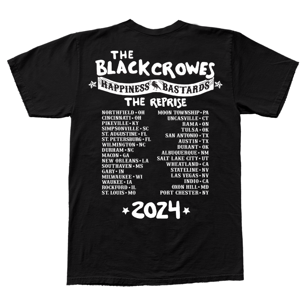 Happiness Bastards The Reprise 2024 Black T-Shirt Back