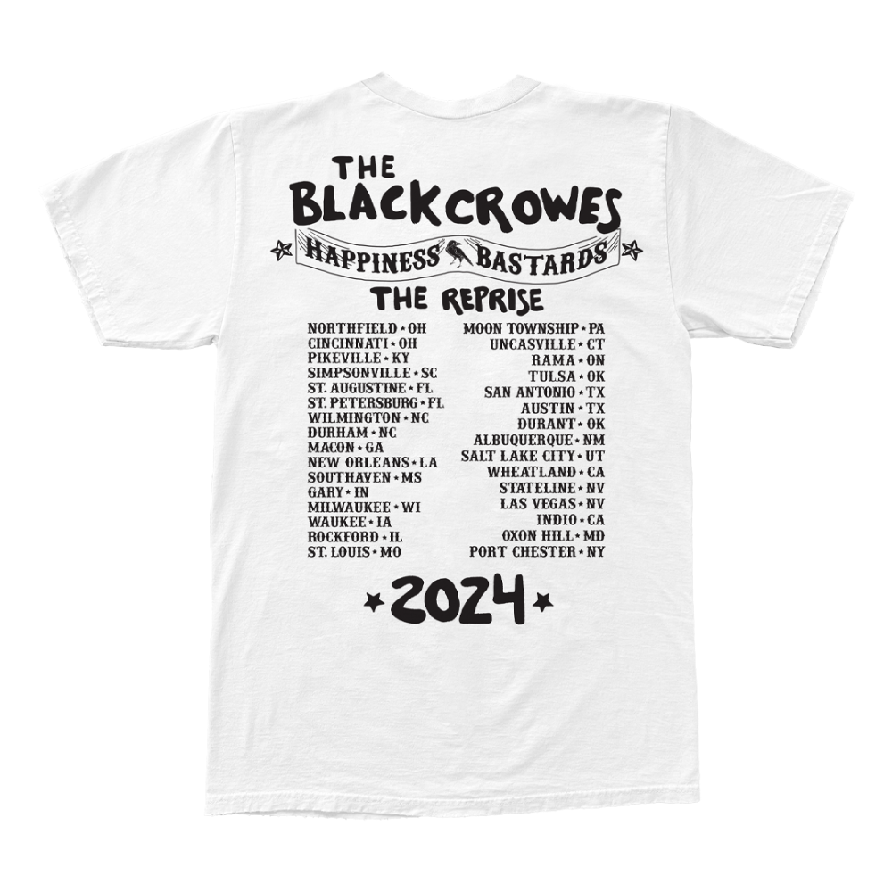 Happiness Bastards The Reprise 2024 White T-Shirt Back
