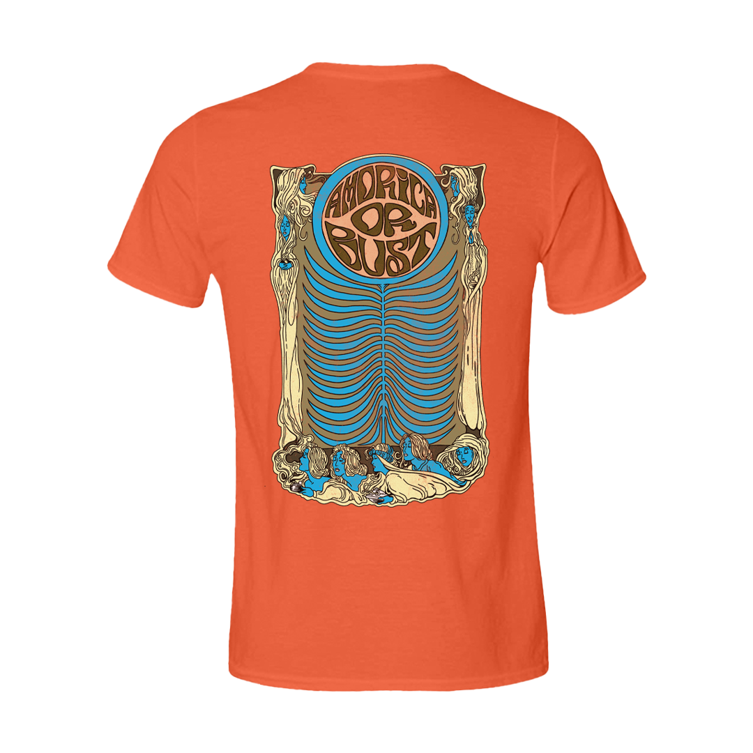 Amorica Or Bust Orange T-Shirt Back