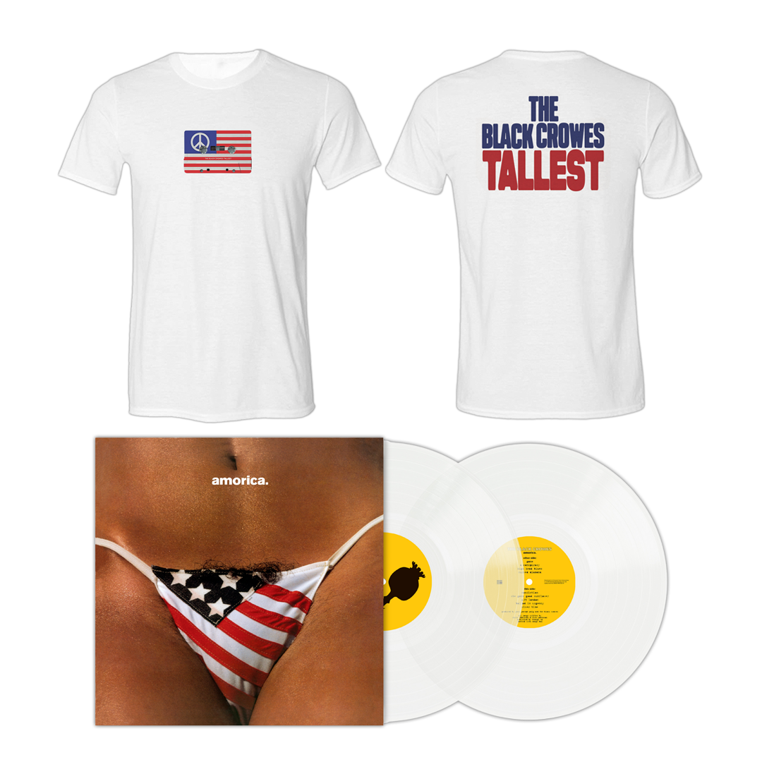 Amorica - 2LP Clear Color Limited Edition + The Black Crowes Tallest White T-Shirt